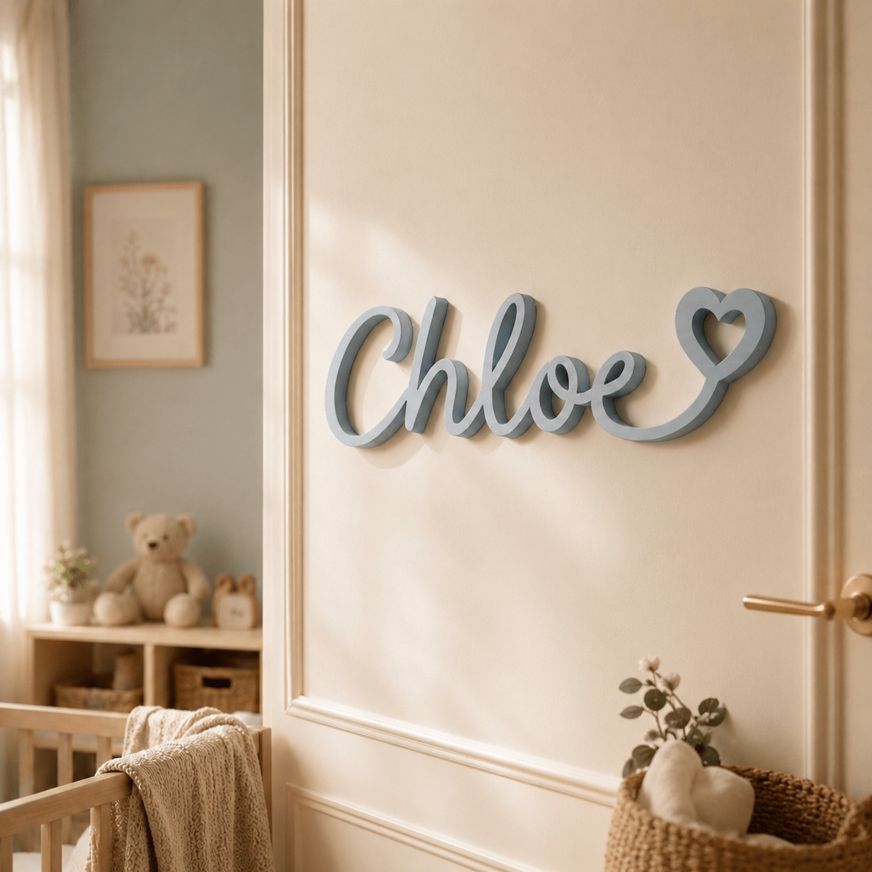 TEMU Personalized Wooden Name Plaque Handwritten Carved Heart Nursery Wall Decor Bohemian Minimalist Newborn Baby Shower Christmas Halloween Gift