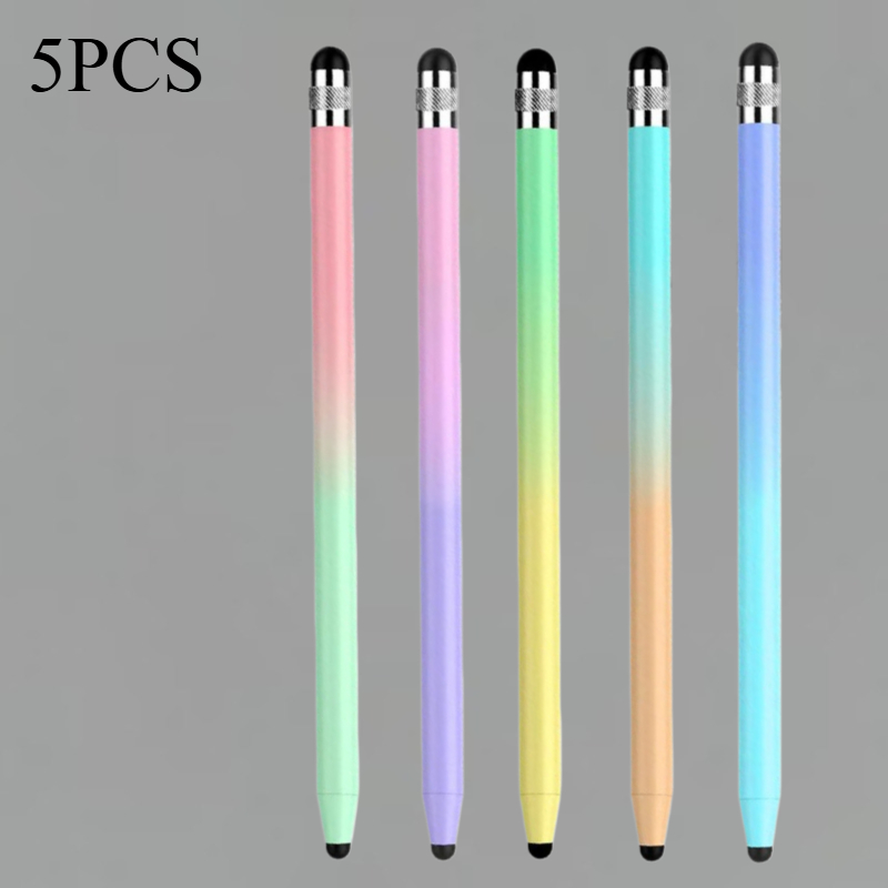 TEMU Lot de 5 stylets capacitifs à double extrémité en à dégradé de couleur, , haute , prise en main confortable. Convient pour un , les , les