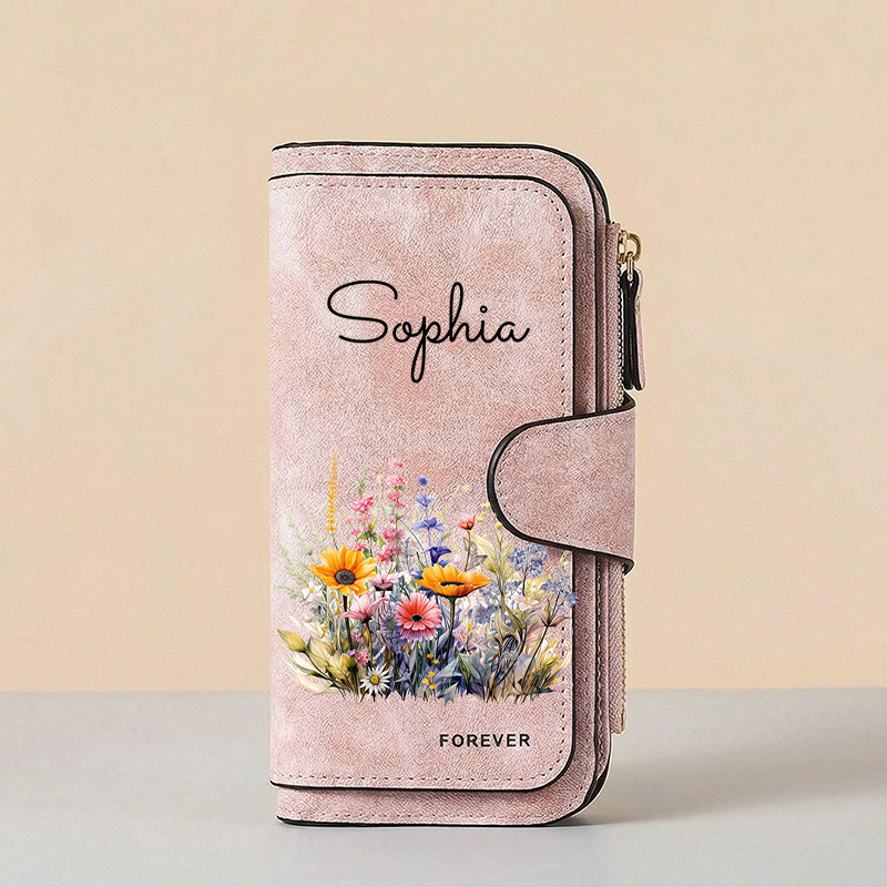 TEMU Customised Women's Wallet - Custom Name/initials/text - Diy / Design Your Own 3d Embossed / Textured, Multi-card Slot, Matte Pu Coin Purse, High