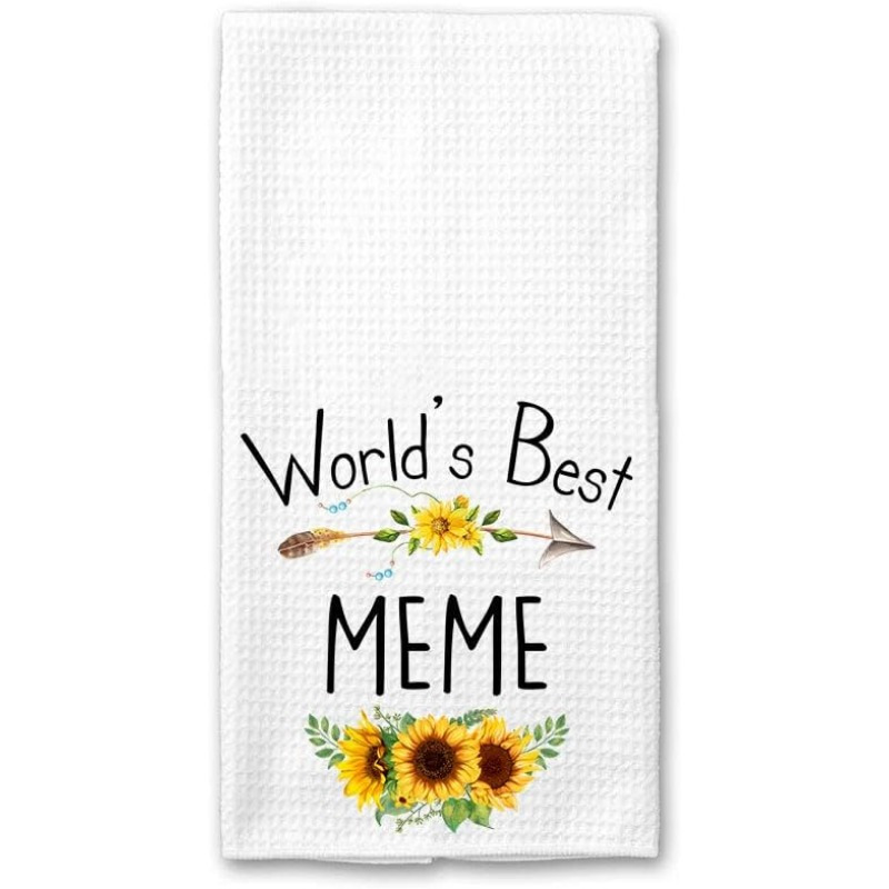 

1 Set 18*26 Inch Towels Meme Kitchen Towel, Floral Sunflower Kitchen Towel, Best Meme Ever, Gift Day Birthday Christmas Thanksgiving For Meme, Soft And Absorbent Kitchen Tea Towel