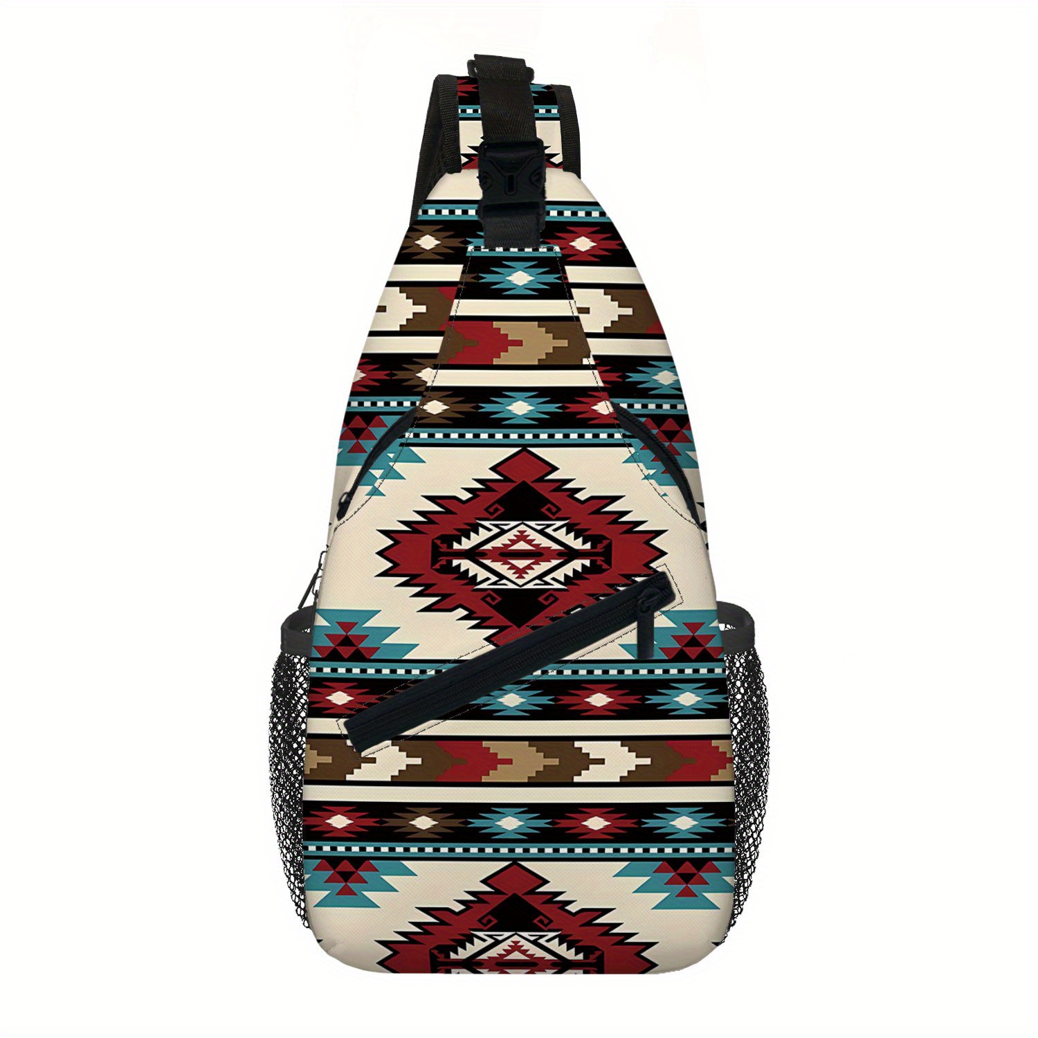 TEMU Women's Retro Bohemian Crossbody Sling Bag Featuring An Adjustable Shoulder Strap, Suitable For Travel And Hiking