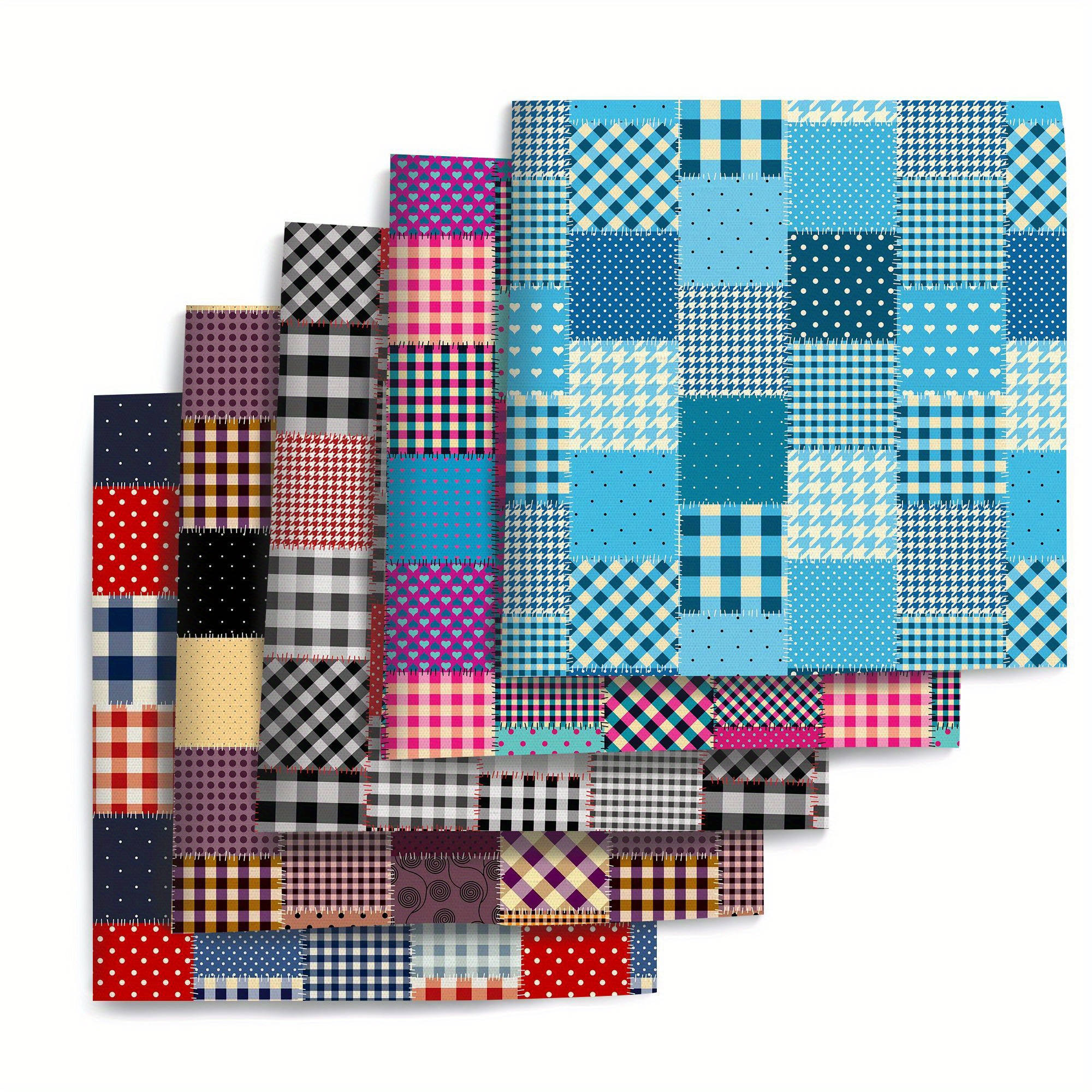 TEMU 5pcs/set 7.87x7.87inch(20x20cm) Series Precut Quilting Fabric Fabric Bundle, Polyester Quilting Squares For , Diy Crafts Projects, Diy Wallet