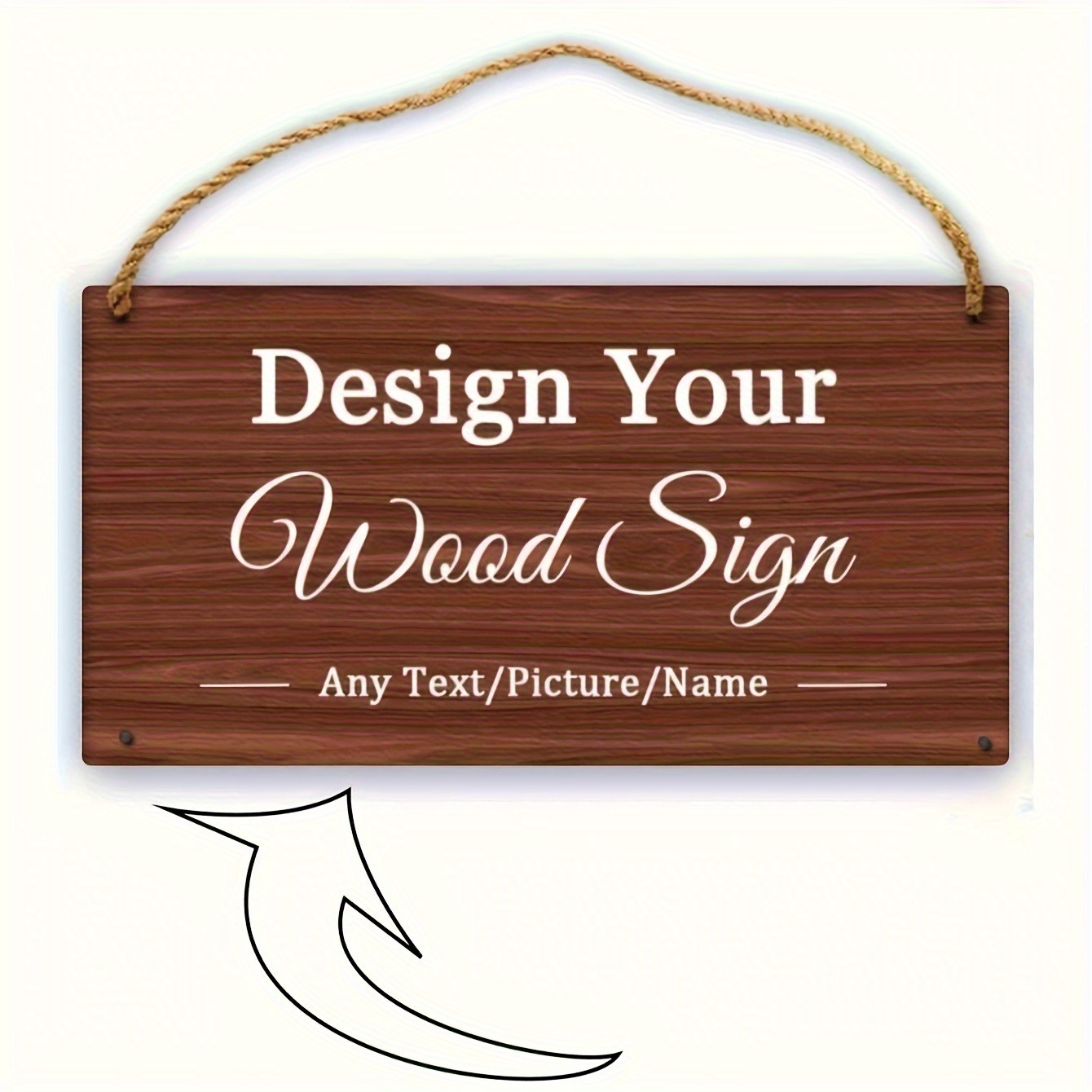TEMU Personalized Custom Wooden Sign, Uv-printed Wooden Decoration With Self- Text, Home Porch Decorative Wooden Plaque, Stable Hanging With Hanging