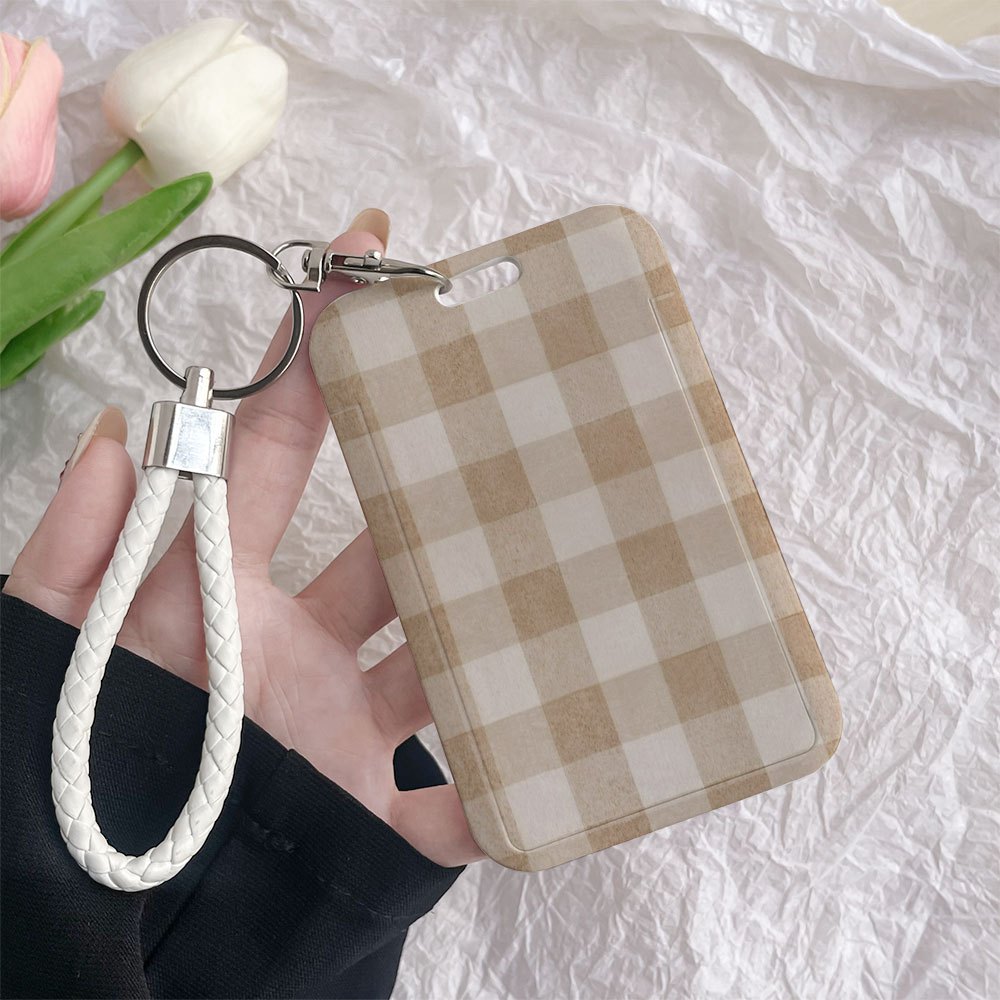 TEMU 2d White Plastic Badge Holder Featuring A Neutral Design, Equipped With A Keychain. Ideal For Holding Bus Passes, Work Badges, Meal Cards For