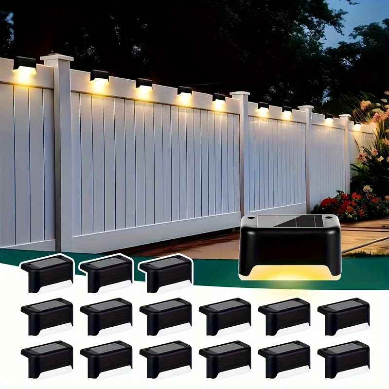 TEMU 16pcs Solar Deck Lights Fence Suitable For Porch Stairs Balcony Clay Decorative Festival Decoration Halloween Christmas