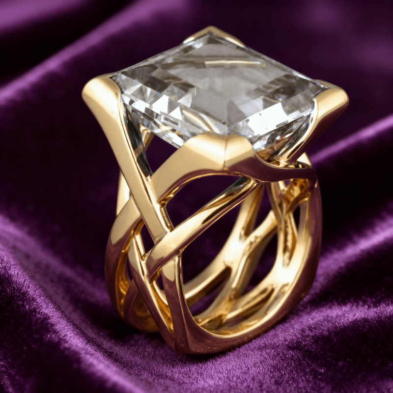 E-shop Luxuriöse 4-Klauen Einfassung Glänzende Quadratische Zirkonia Ringe für Damen Tägliche Hochzeitsringe Schmuck Vintage Jubiläumsringe Geschenk
