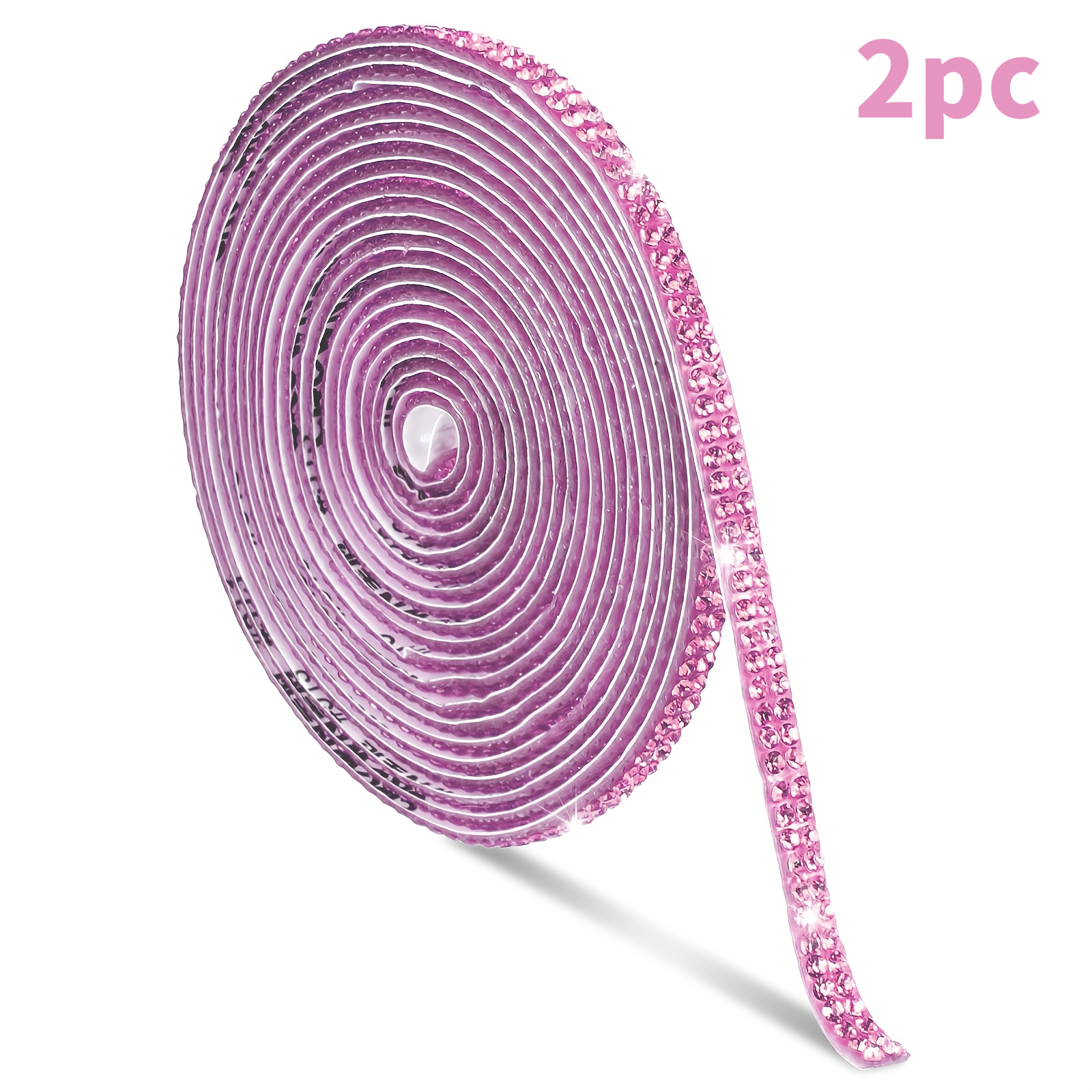 TEMU 2pcs Self-adhesive Rhinestone Fringe - Shiny Rhinestone Sequins For Diy Crafts, Fabric, Cars, Shoes, And Home Decor - Sparkling Diamond Roll
