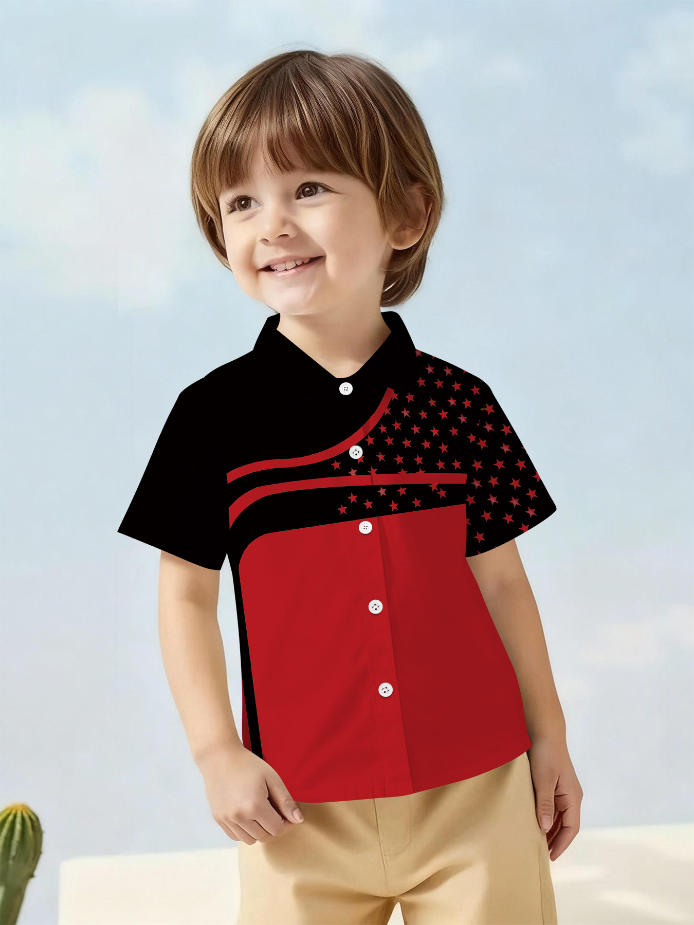 Camiseta deportiva de manga larga con cuello redondo y hombros caídos, estampado de estrellas, impresión 3D, ideal para la primavera y el otoño de los niños. Fabricada en 100% poliéster, un regalo perfecto para ellos.