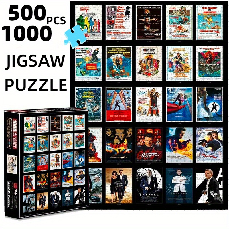 TEMU 500/1000pcs Puzzle, Paper Jigsaw Puzzles - Movie For Home Decor, Office Relaxation, Interactive Fun, Christmas & Halloween Puzzles, Educational