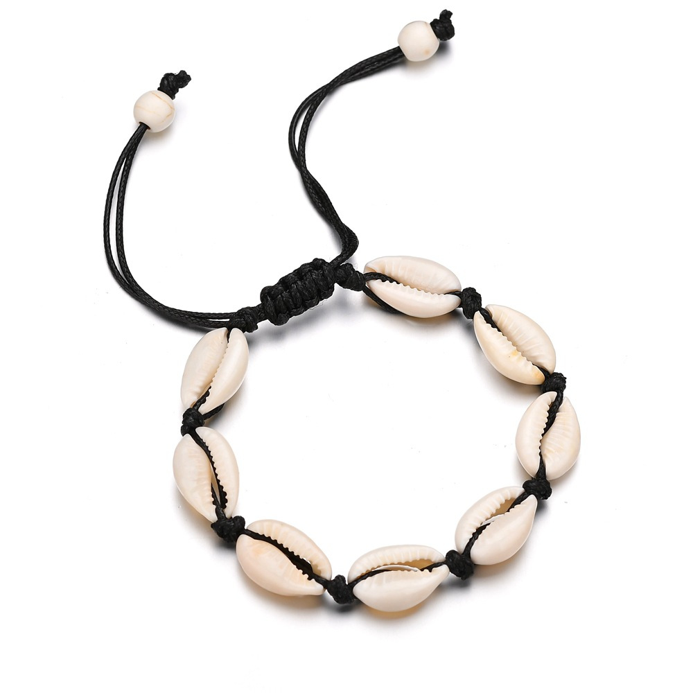 Women's Bohemian Shell & Rope Bracelet, Adjustable