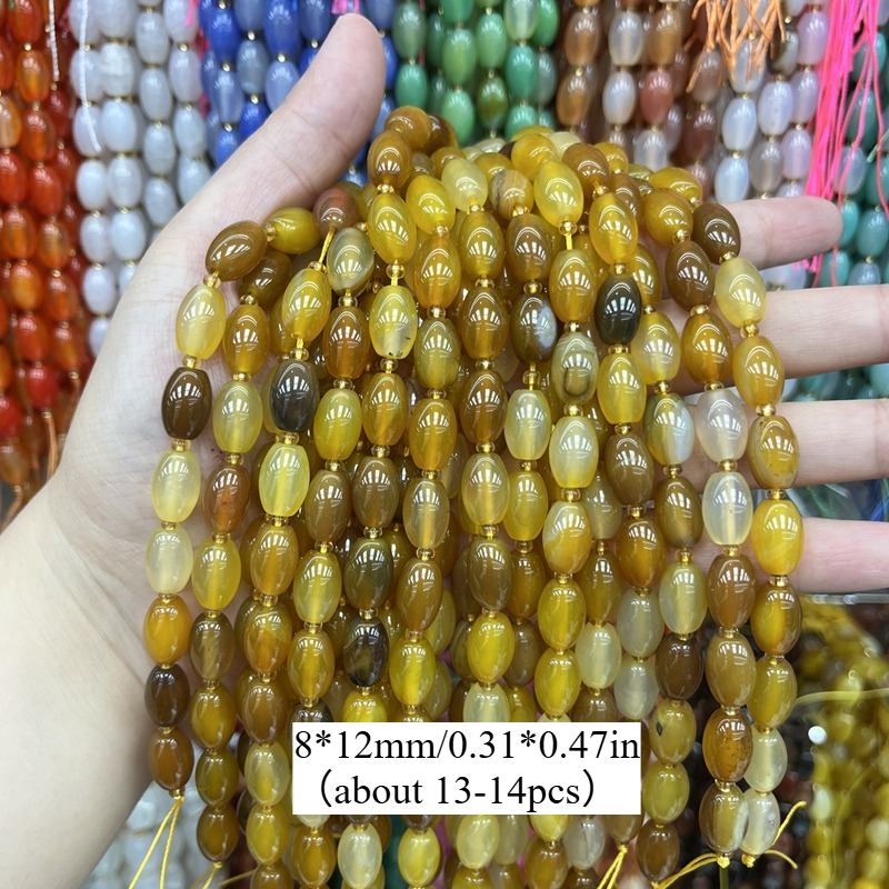 8X12Mm Vibrant Natural Stone Rice Beads Collection