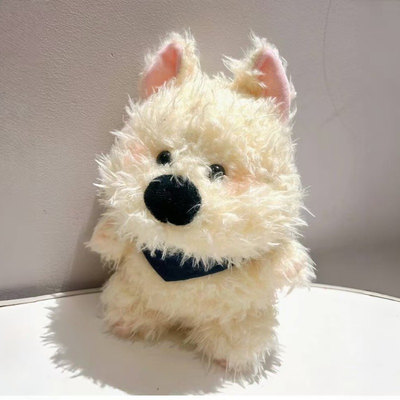 TEMU 1pc West Highland Puppy Doll 8inch Pet Companion Toy Single Pet Owner/ Elderly Stuffed Toy Soft, Non-toxic And Non-shedding