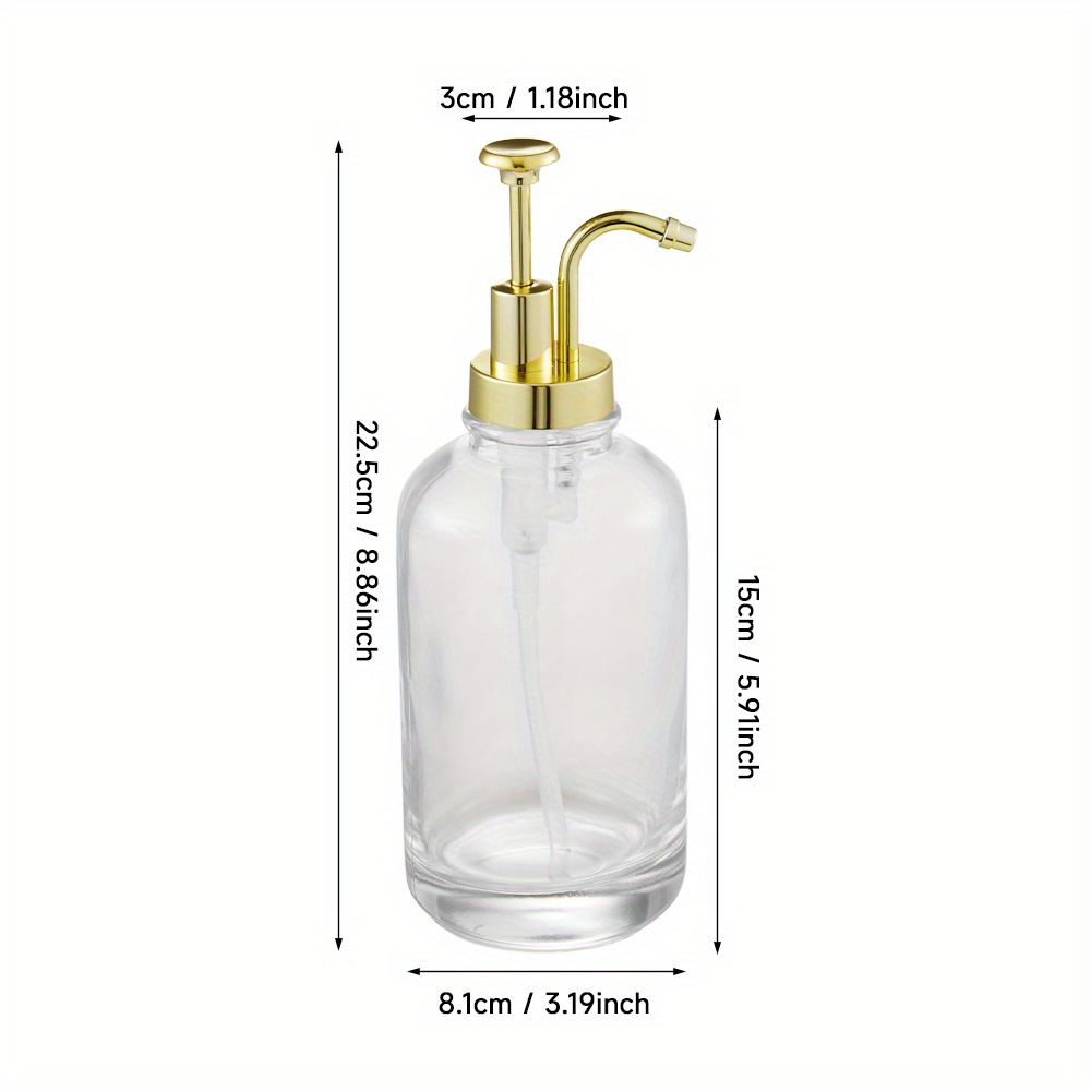 TEMU 2 Pack Coffee Syrup Pump 500ml Coffee Station Coffee Syrup Dispenser Glass Honey Pot Honey Jar Shampoo And Conditioner Dispenser, Black/ Golden