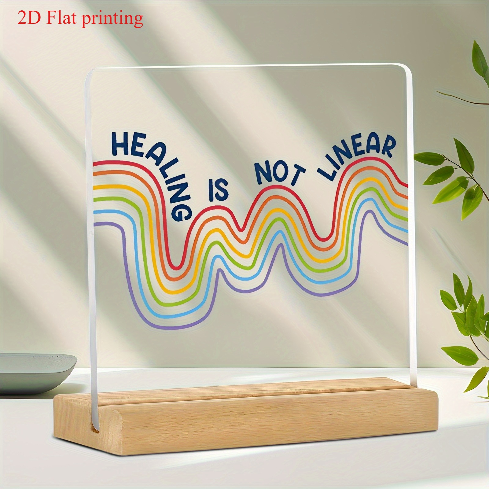 TEMU 2d Flat, " Linear" 2d Flat Printing - Modern Acrylic Wall Art Decor For Therapists & Clients, Perfect Gift For Mental Health Professionals, No ,