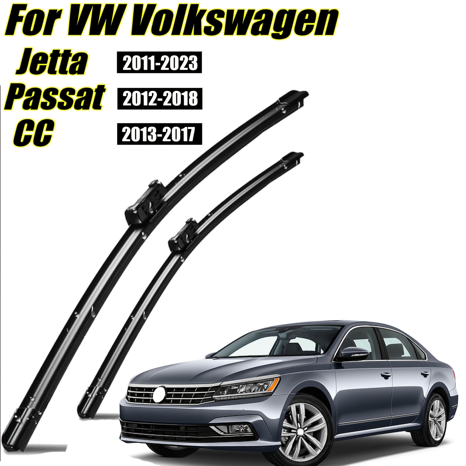 TEMU For Jetta 2011-2023, 2012-2018, Cc 2013-2017 Front Wiper Pair- Sizes 24