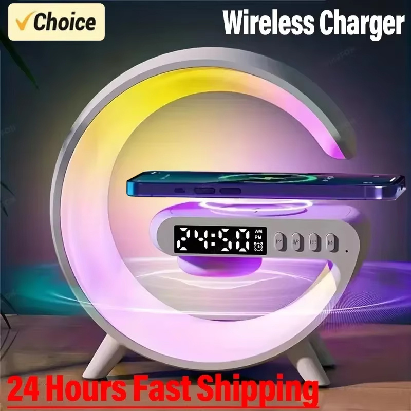 

Multi Functional Portable Wireless Speaker With Sunrise Alarm Clock, Rgb Rhythm Charging Function, Supporting All Wireless Charging Mobile Phone Charging, Ideal Bedroom Light, And The For Gift