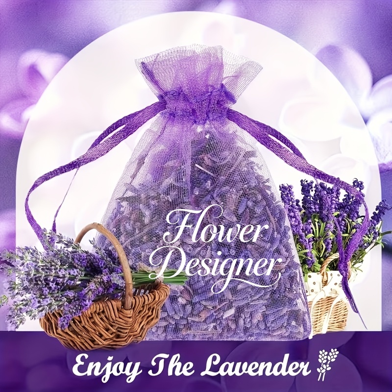 TEMU 5000  Dried Lavender Buds With Bag Lavender Sachets Dried Flowers Sachets Home Drawers Closets Bathroom Room Scents Fragrance Sachets