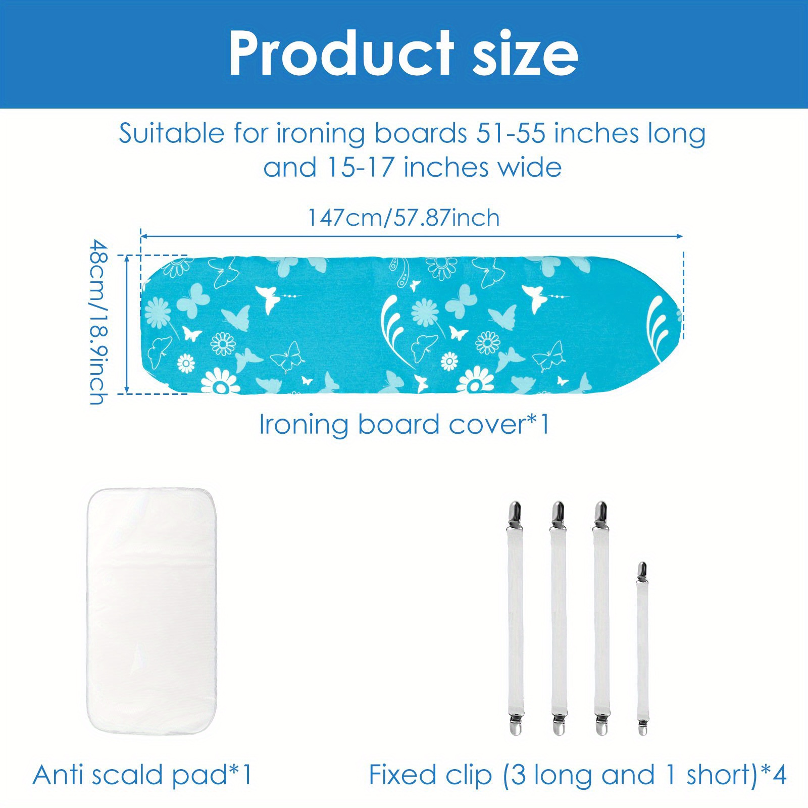 ironing board cover practical ironing board cover and pad with   adjustable ironing board cover set with 4 fasteners washable ironing board protective cover for dorm home printed ironing board cover ironing board cover and pad set ironing details 3