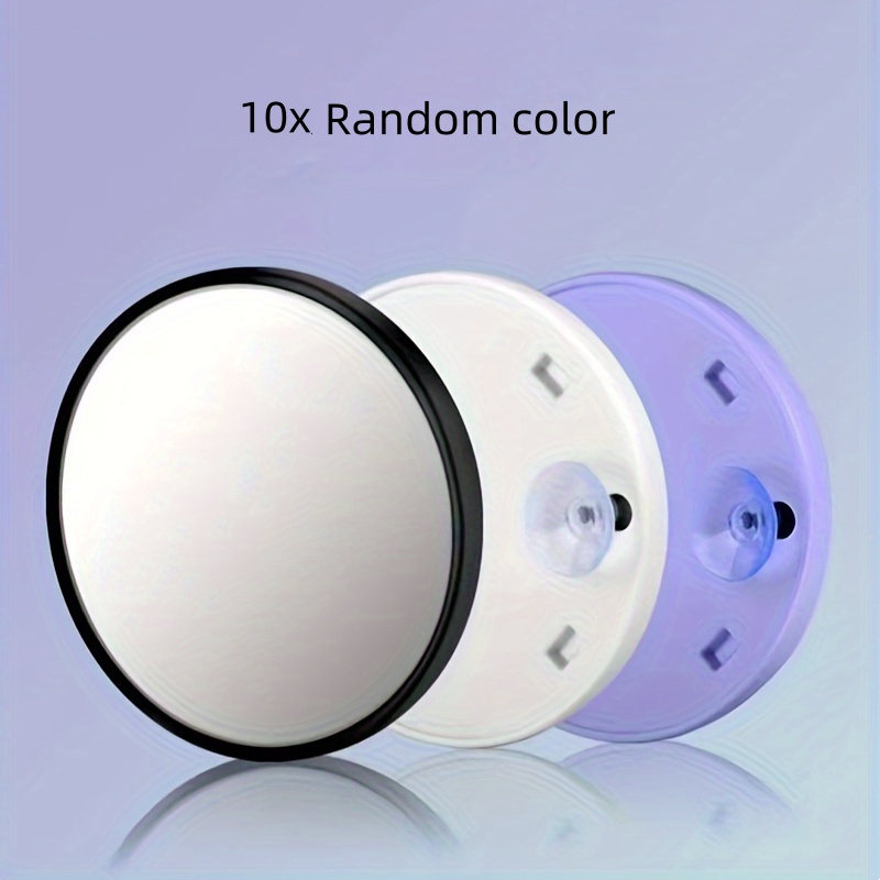 TEMU 5x, 10x High-definition Magnifying Makeup Mirror | Portable Black Round Wall-mounted Mirror With Dual Suction Cups, , Women's Makeup, Grooming,