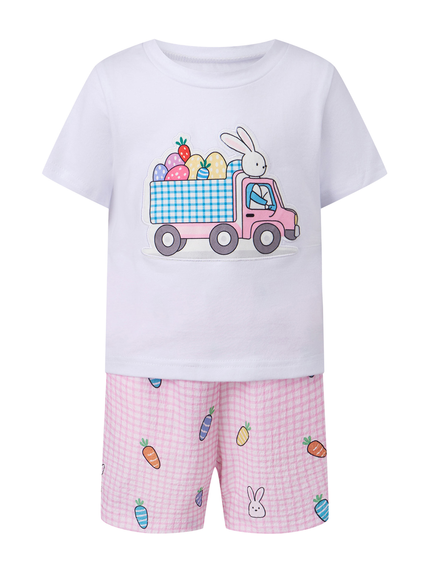 toddler baby easter outfits rabbit driving short sleeve round neck tops and   shorts set cute summer set for baby girl for outdoor