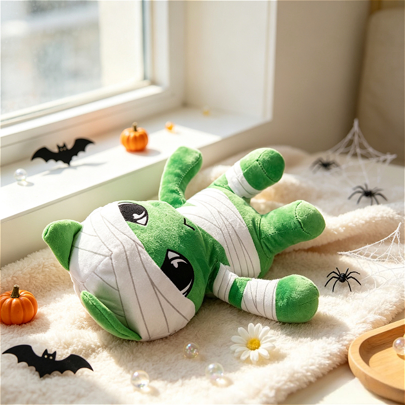 New Game-Themed Animal Plush Doll, Green Cat Doll