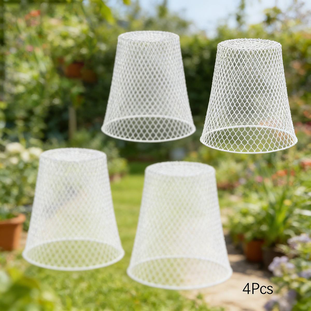 4pcs set of chicken wire mesh plant protection covers metal garden dome covers suitable for plant protection   preventing rabbits birds and other small animals from eating