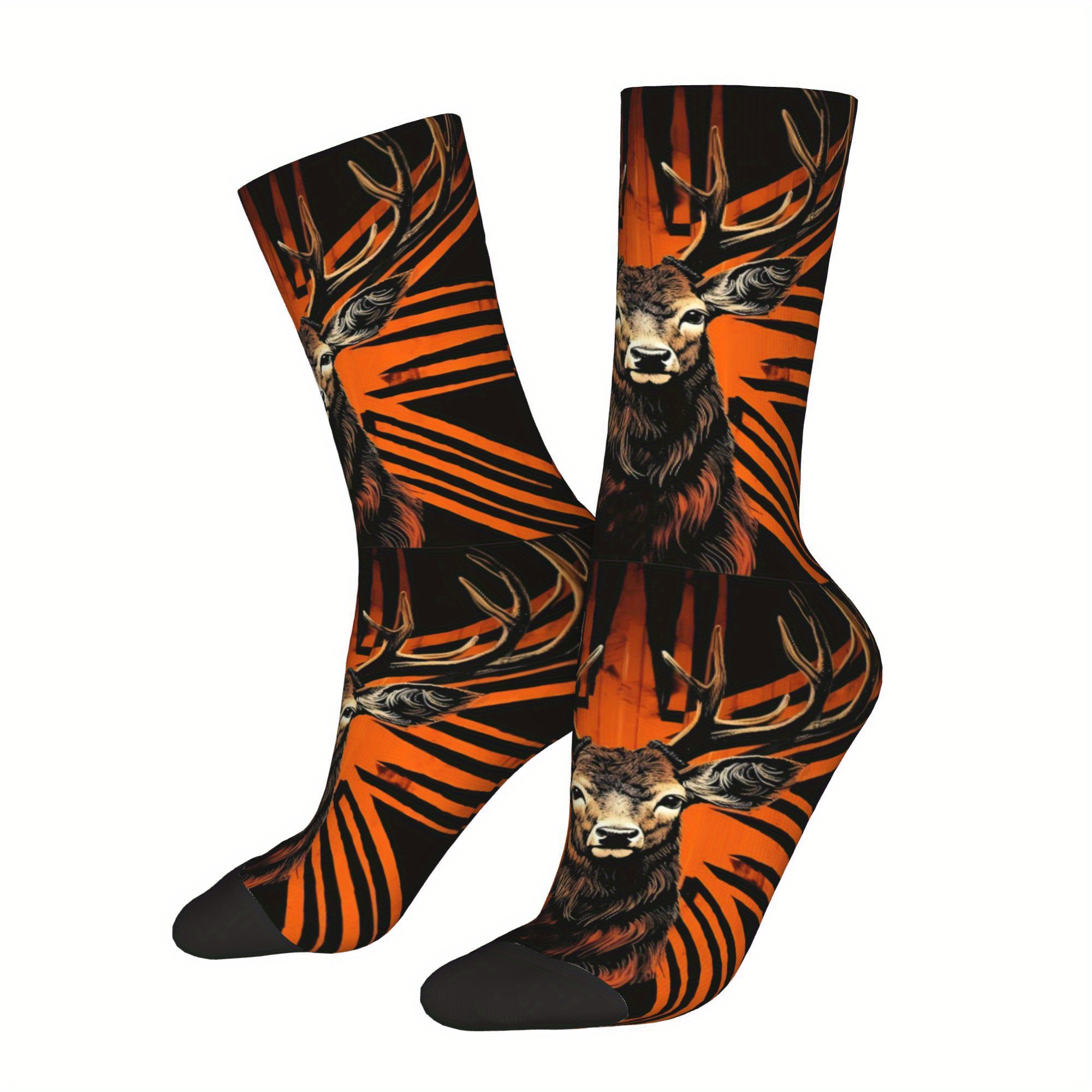 

Men's Novelty Deer Socks - Breathable, Fit With Elastane