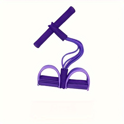 6-Pipe Elastic Yoga Resistance Band - Purple PVC Exercise Bands for Core, Arms & Legs Workouts, Home Gym Fitness Equipment with Multi-Level Tension, Durable & Portable Stretching Trainer for All Fitness Levels, Core Workout, Compact Design, Sturdy Handles, Strength Training