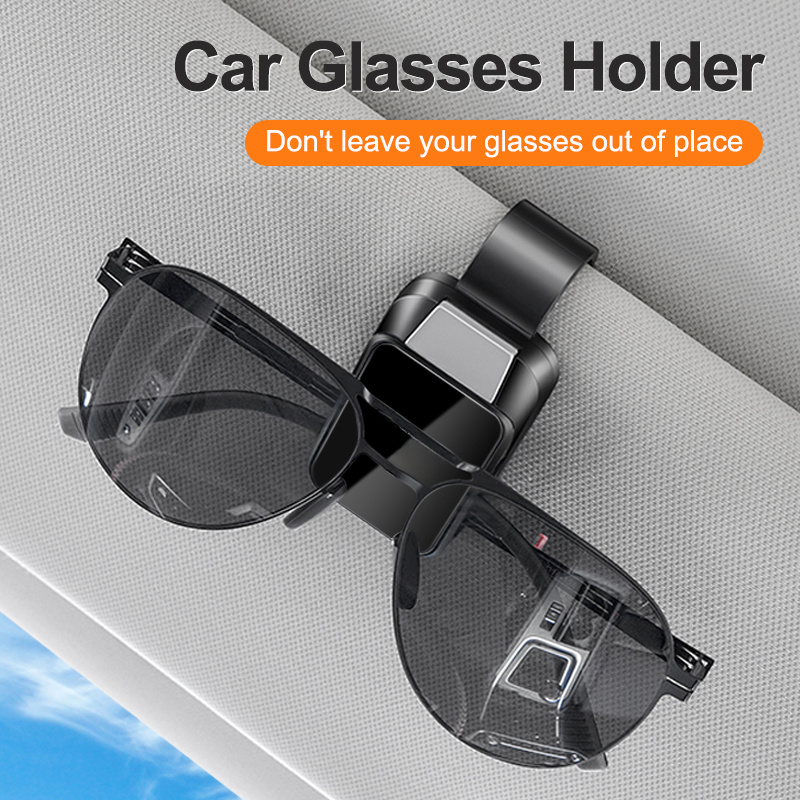 

1pc Universal Car Sun Visor Glasses Holder, Plastic, Fits Most Vehicles Including For Toyota, For Honda, For Tesla, For Bmw, For Audi, For Ford, Gm - For Eyewear