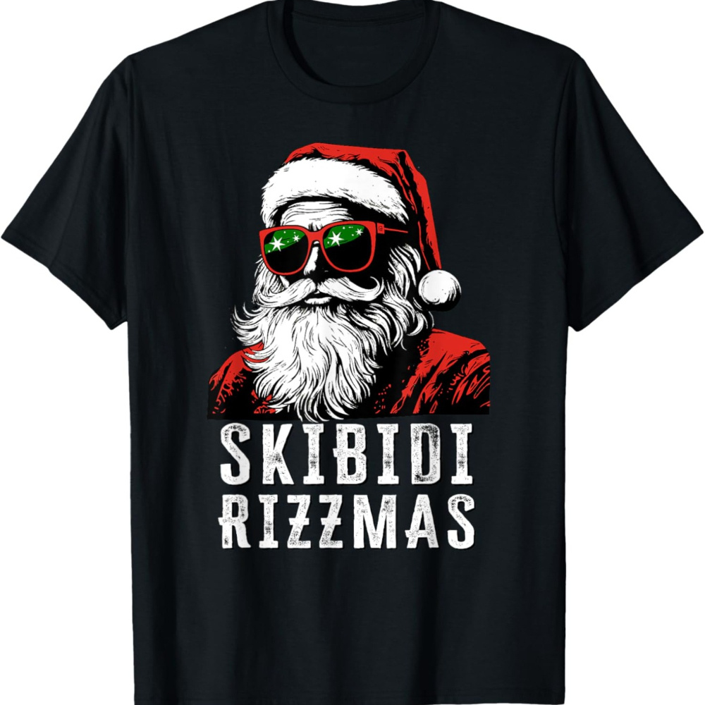 

Skibidi Rizzmas Santa Claus Graphic Tee - Cool & Men's T-shirt, Casual Fit, Summer Wear