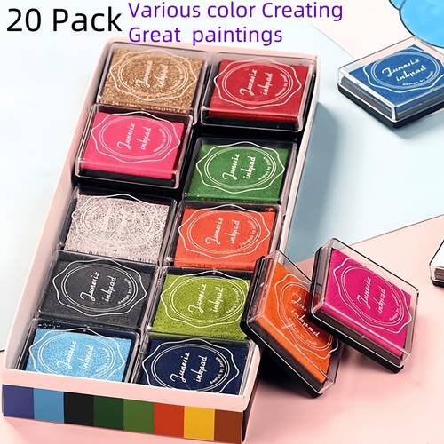 20pcs safe washable stamp ink pads suitable for crafts scrapbooking art projects non toxic washable ink pad with vibrant colors washable ink for stampers for art supplies