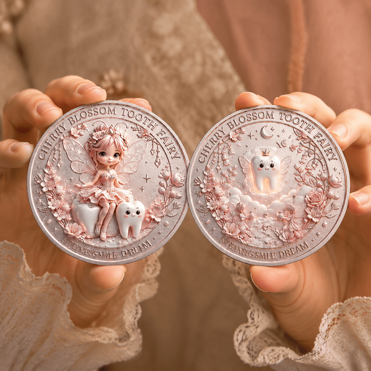 Cherry Blossom Tooth Fairy Theme Commemorative Coin