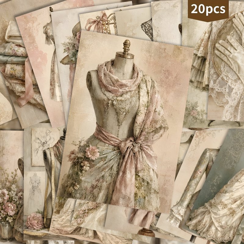 TEMU Lot de 20 cartes postales vintage style antique, mannequins de robe victoriens, cartes postales d'art esthétiques décoratives pour décoration