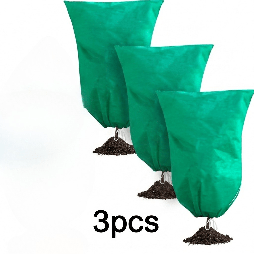 TEMU Lot de 3 housses de protection contre le gel pour plantes, sacs de protection contre le d'hiver à cordon de serrage, housses de protection