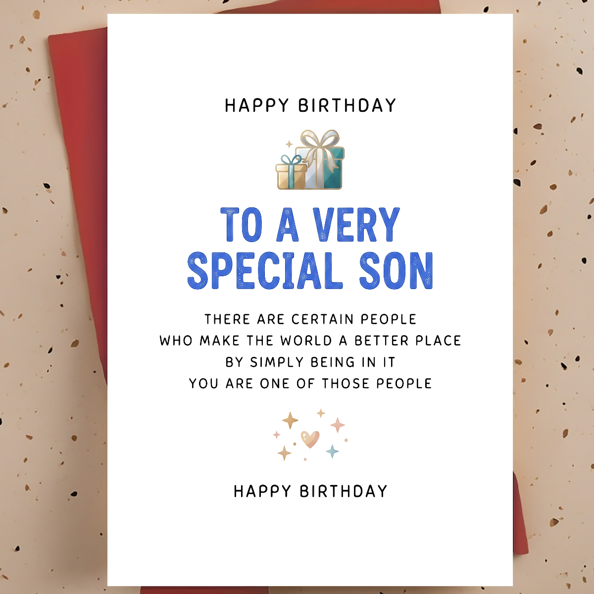 TEMU 1pc Special Birthday Card - Blue Text , Birthday Greeting, Thickened, With Envelope
