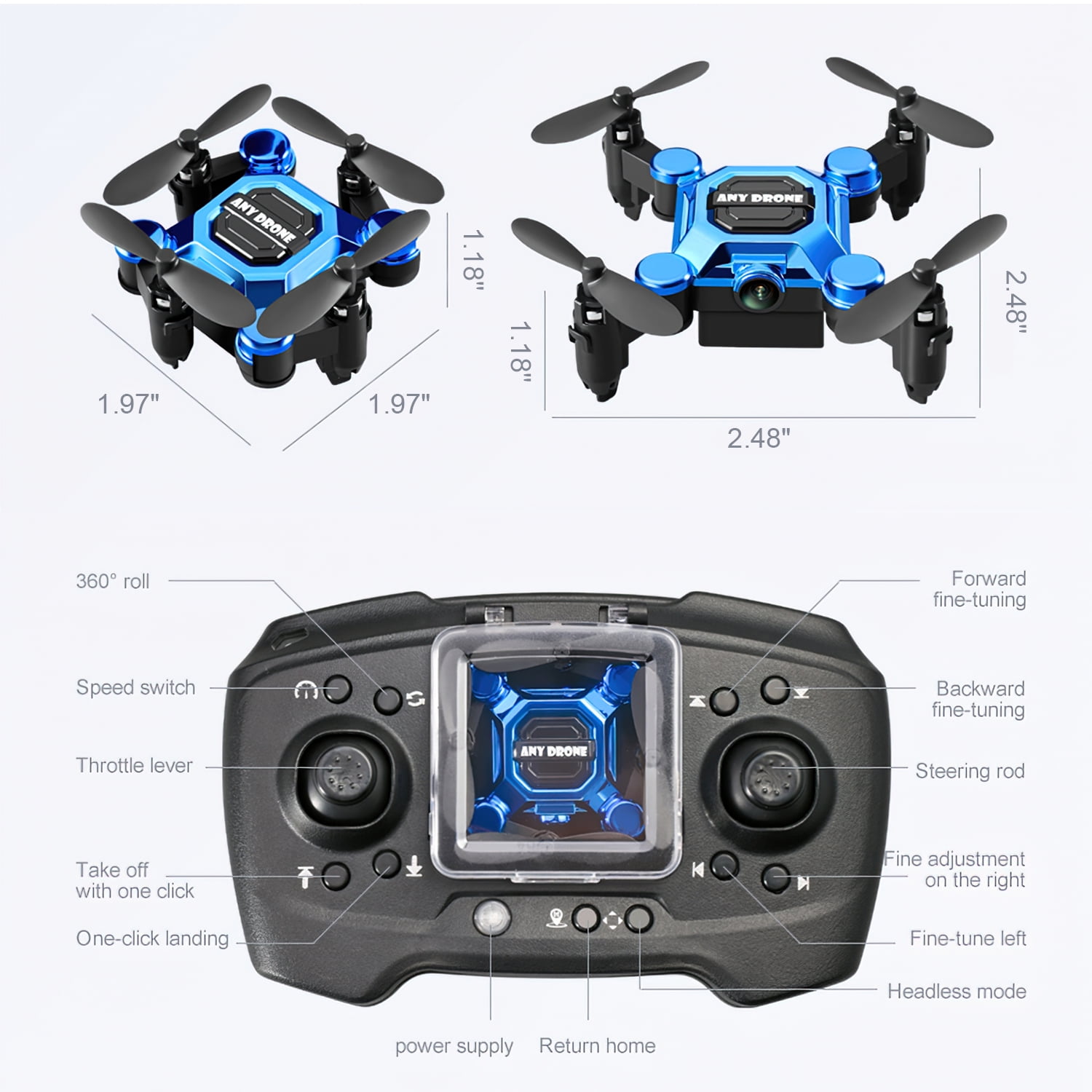 Foldable Drone 4K Camera, FPV Drone for Kids and Adults, Beginner Mini Drone Pocket FPV Quadcopter with 360° Flip.