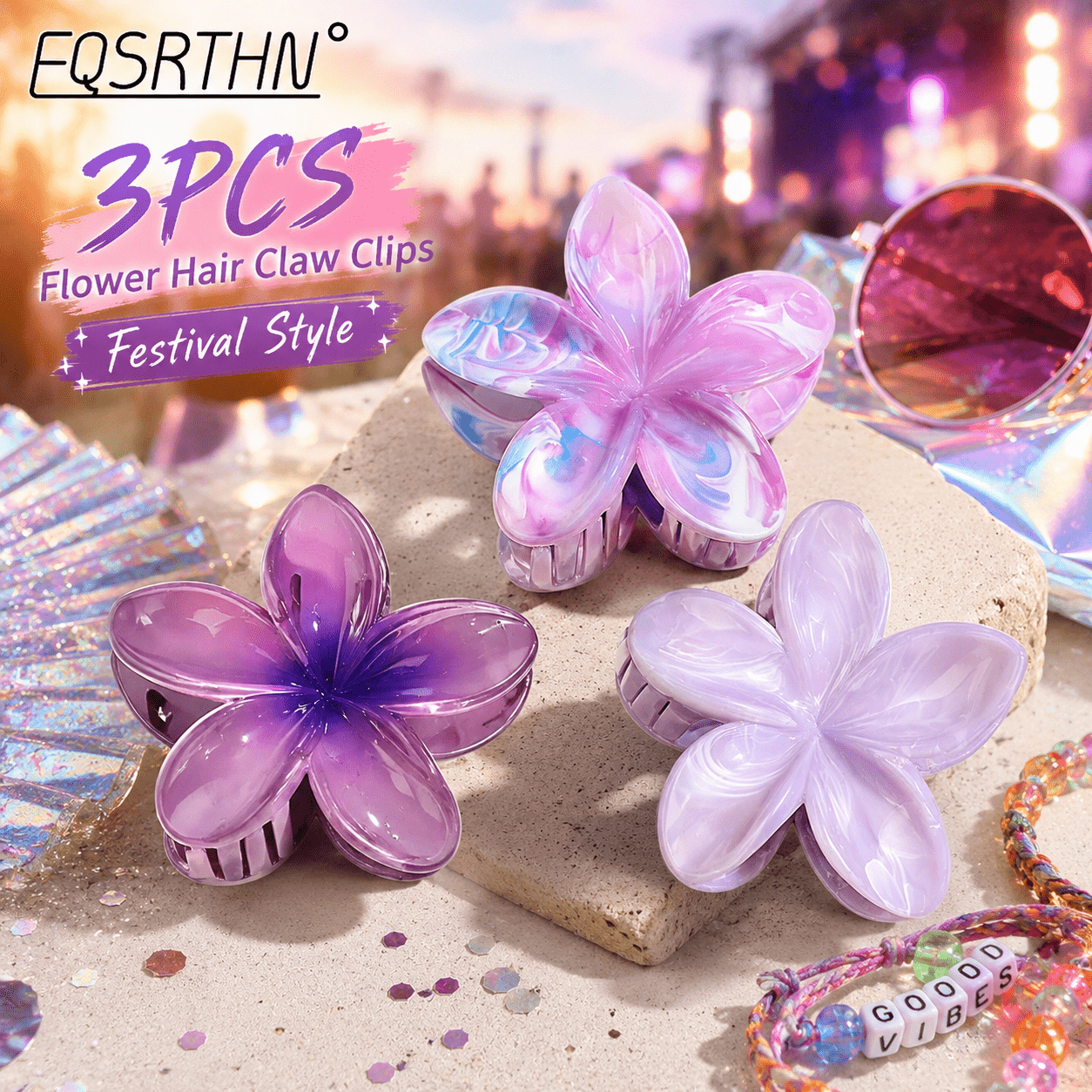 flower claw clips sold on Temu United States