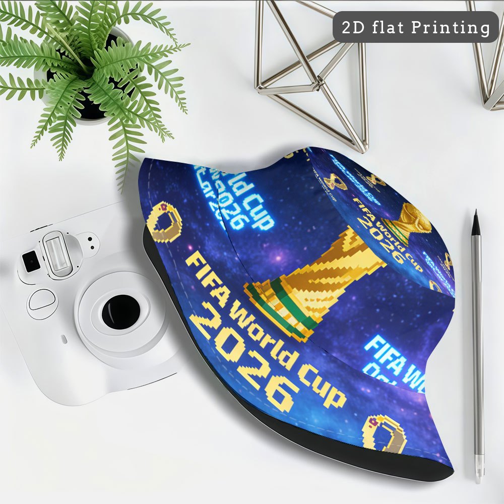 1pc FIFA World Cup Fisherman'S Hat - A Must-Have for Trendy Street Style Icons, This Eye-Catching Design Is Unique And Stylish, a Must-Have for Trendy Men, And a Perfect Gift for Couples