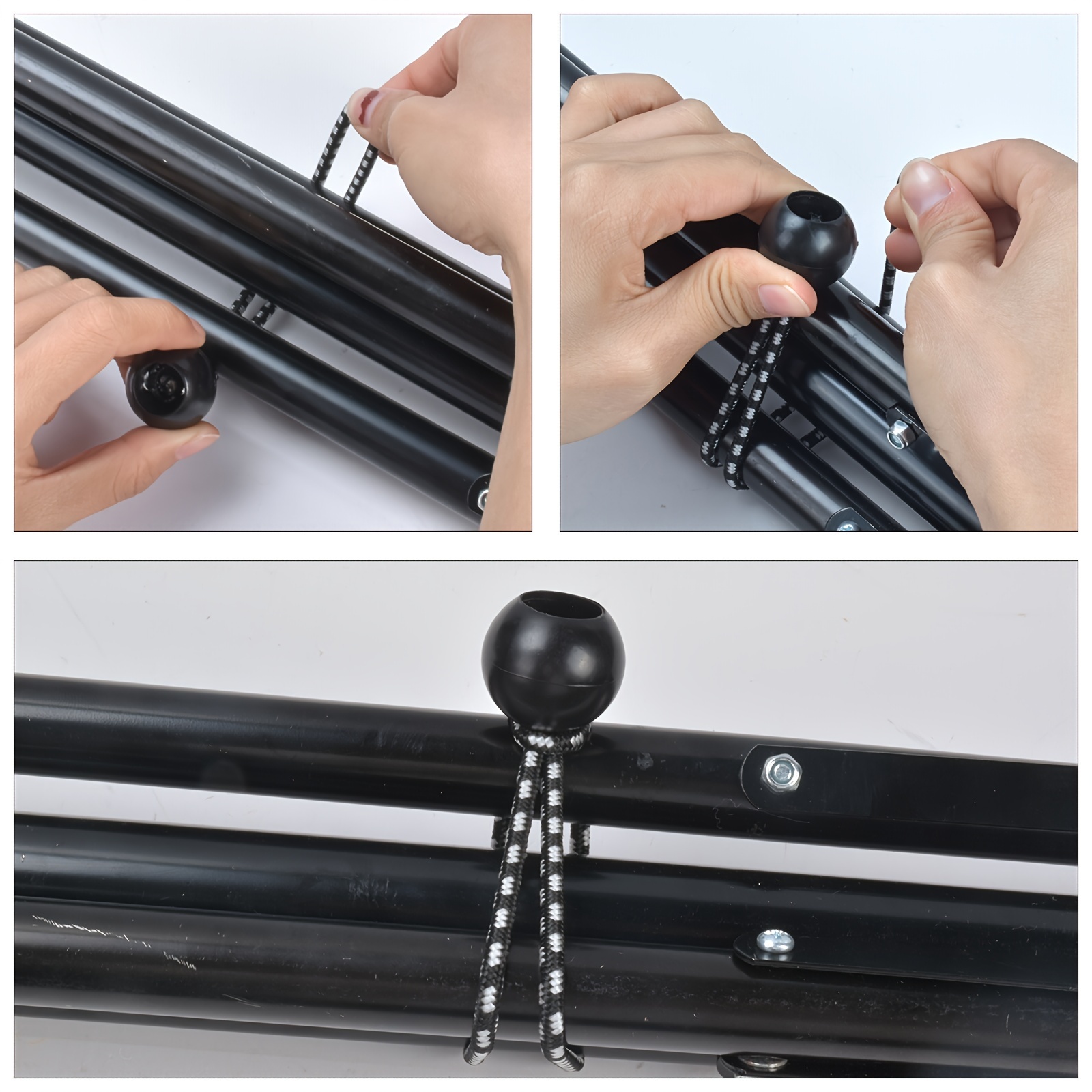 Image of 26pcs Heavy Duty Tarp Clips With Bungee Cord Set Suitable For Outdoor Camping, Awnings, Car Covers And Pool Covers And Long-lasting Durable