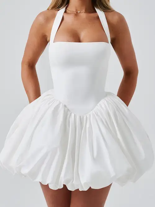 short white dress canada September Lace Mini Dress White