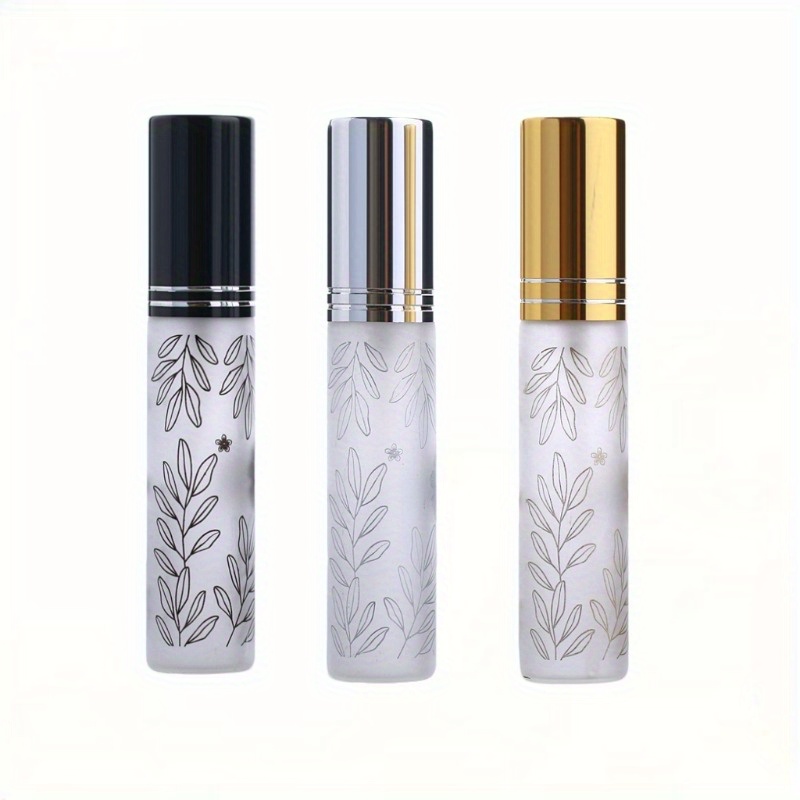 E-shop Set mit 3 tragbaren Reisebehältern für Parfüm-Sprühflaschen, leere 10 ml Kosmetik-Wasser Nachfüllbare Sprühflaschen, blattförmige Sprühbehälter