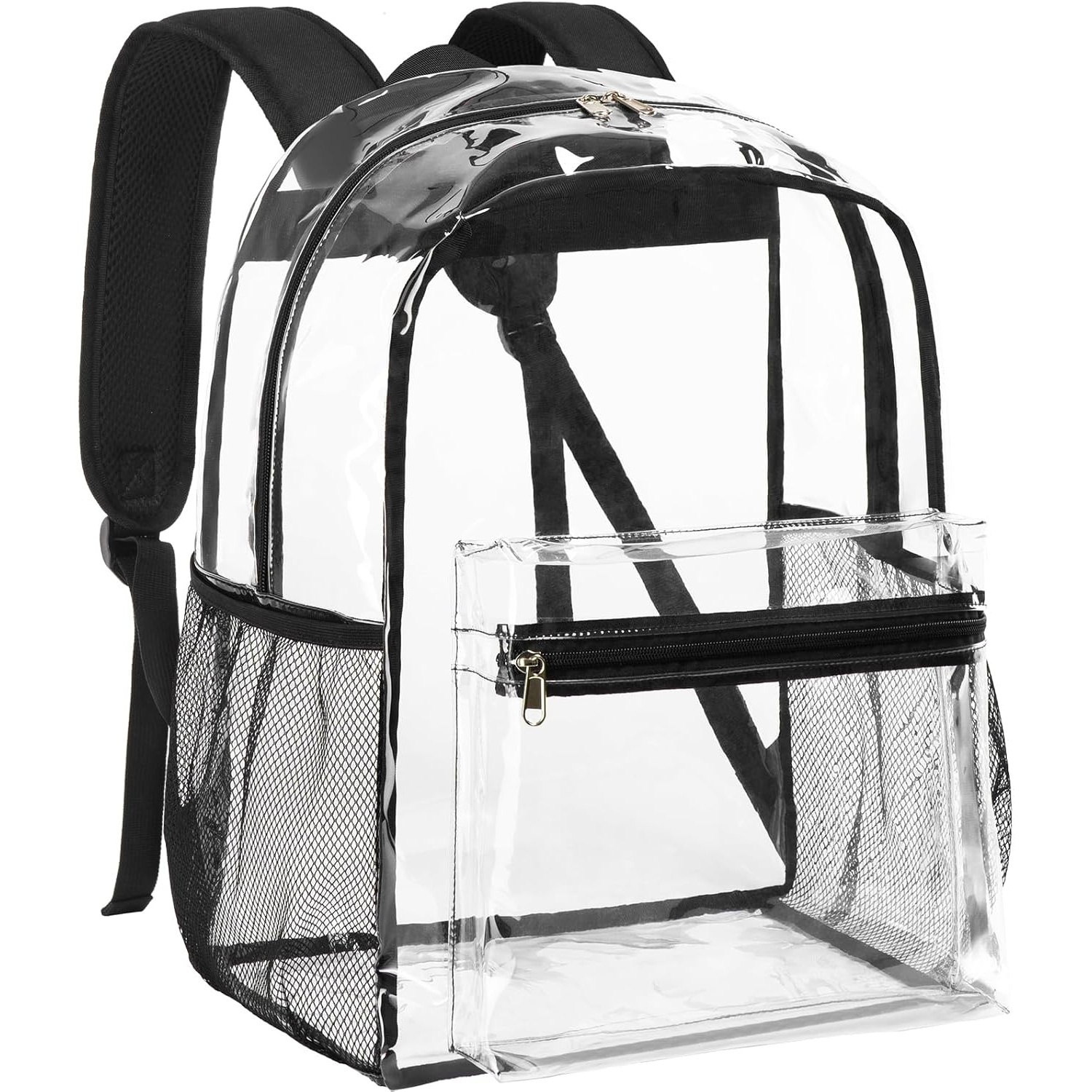 Clear Backpack with Lunch Bag Set, Heavy Duty Thick PVC See Through Bookbag Girls Clear Backpack with Lunch Bag, Rainbow Cute Clear  main image 2