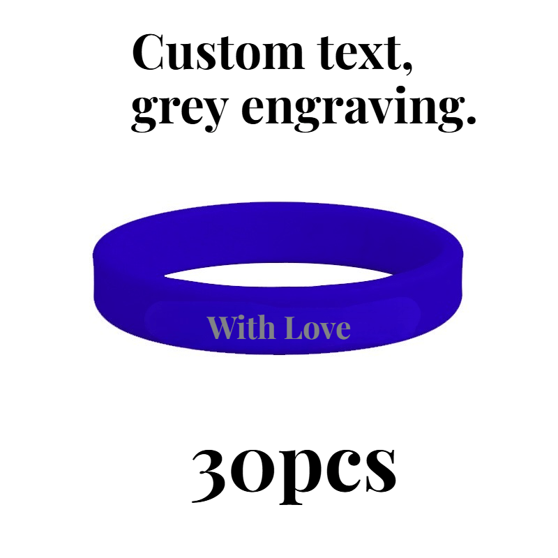 30pcs Custom Silicone Wristbands, Personalised Gift