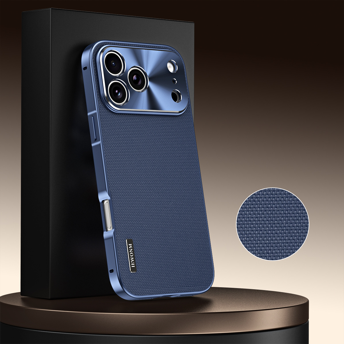 TEMU Phone Case: Fabric Back Aluminum Alloy Frame Phone Case Suitable For Iphone 17 Pro Max, Magnetic Back Panel Phone Case For 17 Pro, Metal