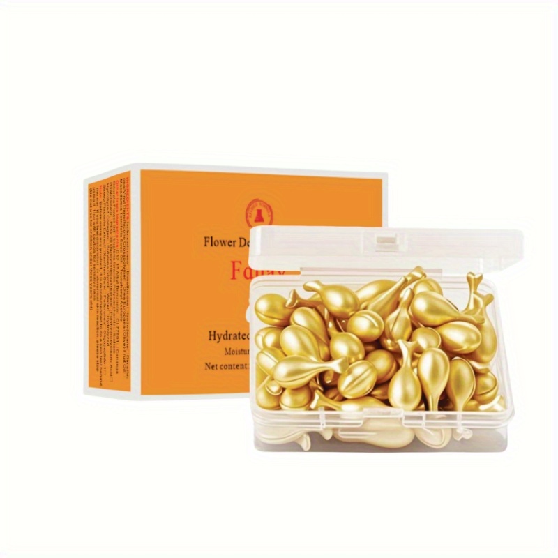 Image of 50pcs Hyaluronic Acid Capsules - Hydration And Radiance For Types, Portable Travel-friendly Face And Neck Gel, , Use