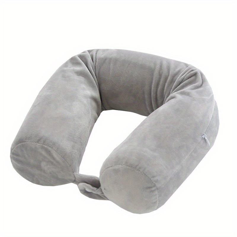 TEMU Oreiller cervical multifonctionnel pliable à mémoire de ! double cylindrique longue de U, plié et adapté aux courbes du cou et des épaules à ,