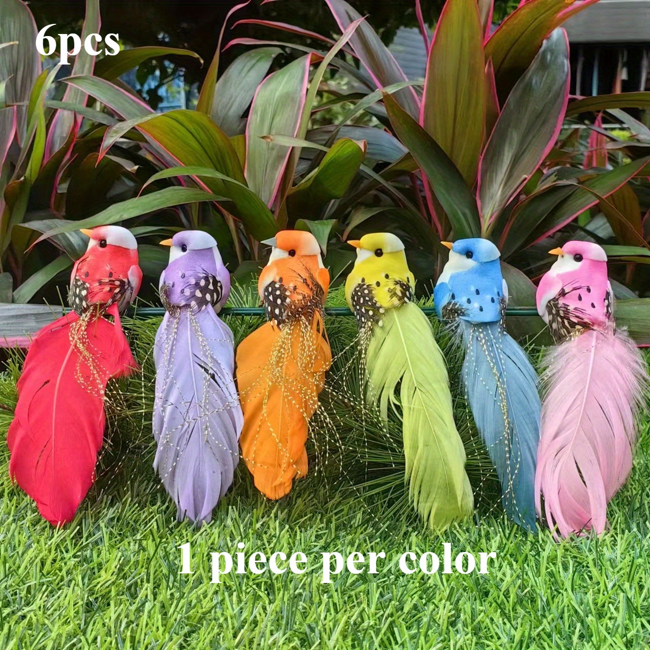 6pcs/12pcs Simulation Bird Pearl Bird Decoration Craft Summer Modern Decoration, Home Decoration, Festival Decoration, Room Decoration