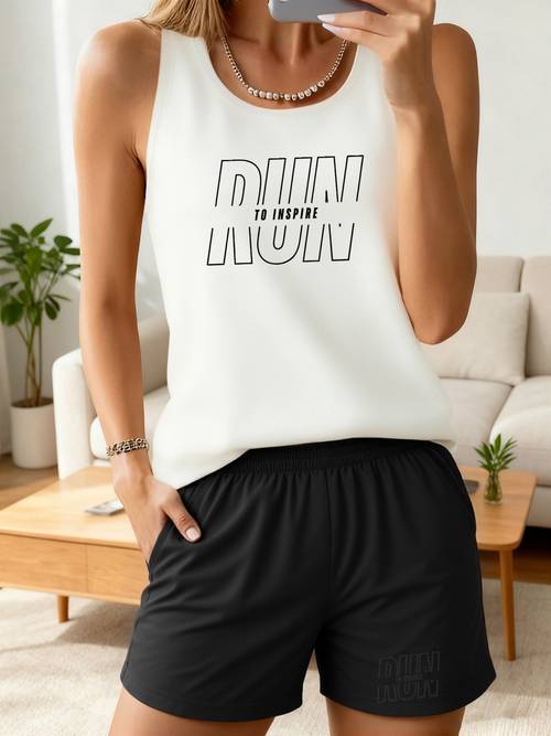 un set da donna trendy ed elegante, caratterizzato da stile y2 una per e lestate. questo outfit una canotta e shorts, per e labbigliamento casual. non è al lavaggio e è progettato per il .