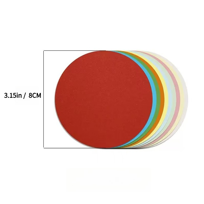 E-shop 100 Blatt, rundes farbiges handgemachtes Künstlerpapier – Durchmesser 3,15 Zoll/8 cm, 80 g/m² strapazierfähiges farbiges rundes Blankopapier,