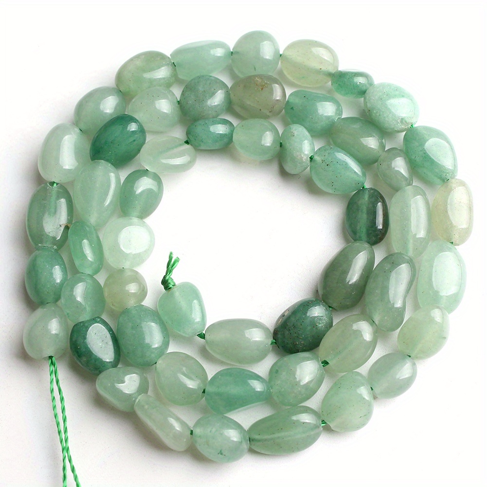 Image of 45pcs 5-8mm Natural Stone Green Aventurine Irregular Loose Beads, Suitable For Jewelry Making Exquisite Bracelets, Necklaces, Earrings Additions, Gifts For Men And Women